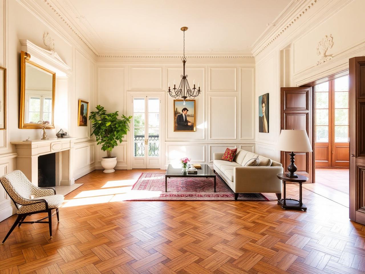 Échoppe bordelaise rénovée avec pierre apparente et parquet ancien (image d'ambiance)